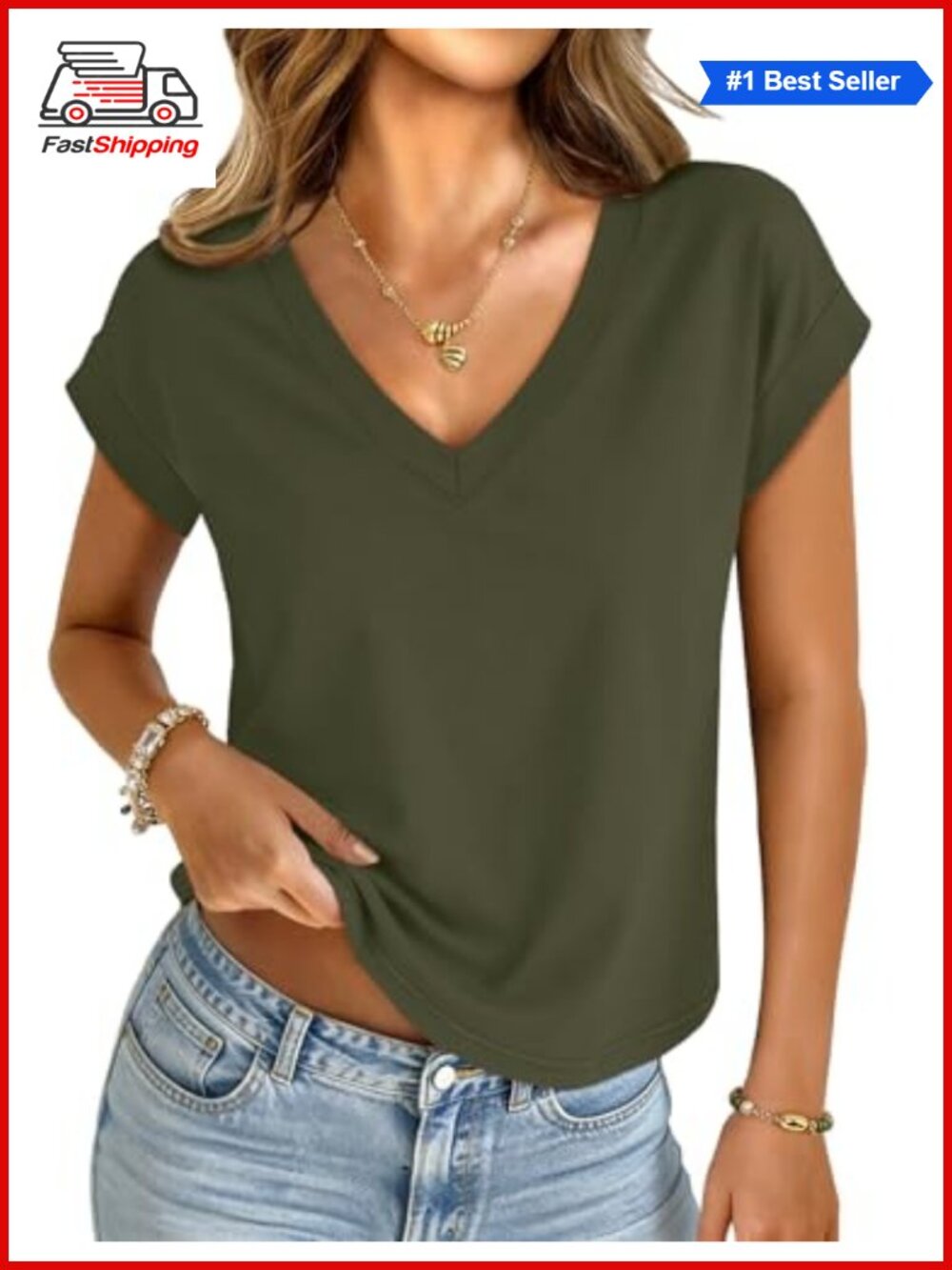 ✨ UNCLECAT Womens Crop Tops V Neck Short Sleeve T Shirts Summer Basic